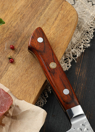 Set 4 Cutite din Otel Damasc cu Maner Lemn de Trandafir