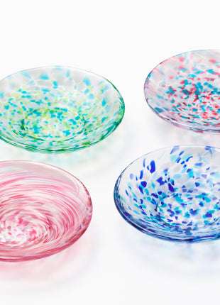 Set Farfurii Mini Lucrate Manual din Sticla Japoneza „Paleta Naturii”