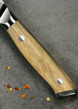 Set 4 Cutite de Steak 12 cm din Otel Damasc cu Manere din Lemn de Maslin