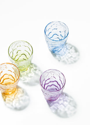 Set 4 Pahare Tumbler „Grape”, Textura Strugure, Culori Pastelate, 260 ml