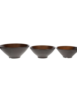 Bol de Ramen Ceramic Neagru cu Note de Maro - Diverse Marimi