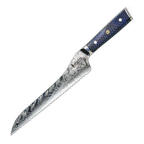 Cutit pentru Paine 25 cm din Otel Damasc cu Maner Blue Honeycomb