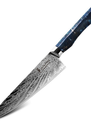 Cutit de Bucatar 21 cm din Otel Damasc cu Maner Cosmic Galaxy