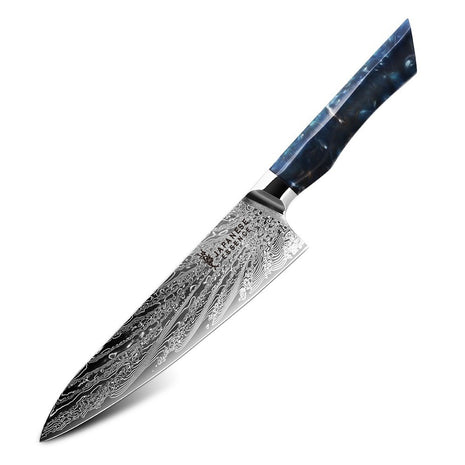Cutit de Bucatar 21 cm din Otel Damasc cu Maner Cosmic Galaxy