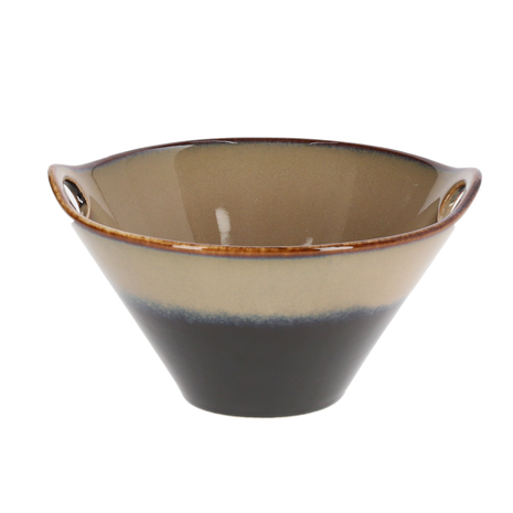 Bol Ceramic, Negru Bej, 700 ml