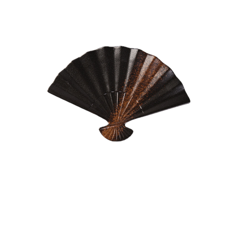 Platou Japonez Evantai, Negru Brun, 31.5cm