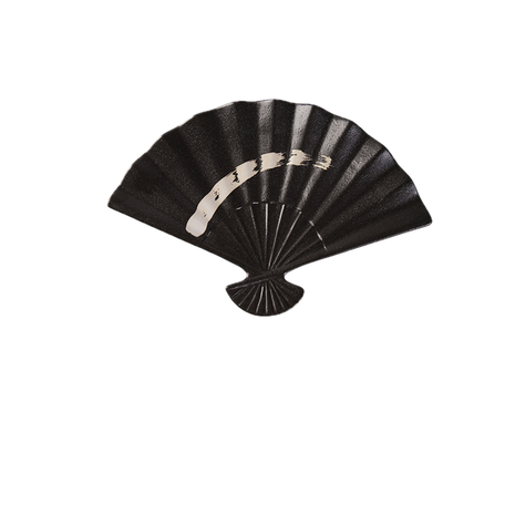 Platou Japonez Evantai, Negru Abstract, 31.5cm