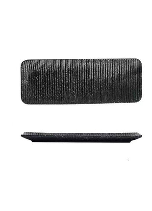 Platou Rectangular Texturat Negru, 24 cm