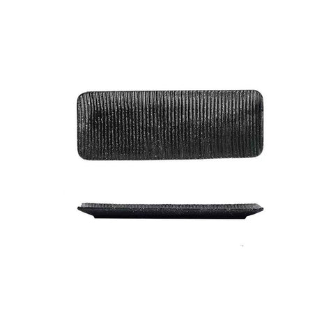Platou Rectangular Texturat Negru, 24 cm