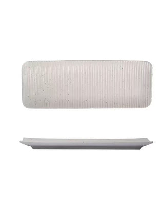 Platou Rectangular Texturat Alb, 24 cm