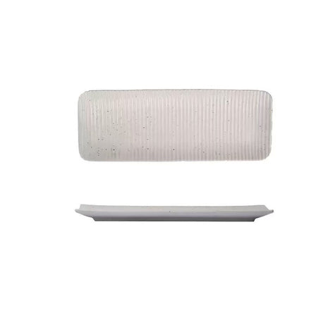 Platou Rectangular Texturat Alb, 24 cm