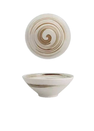 Bol de Ramen Ceramic Spiral Bej, Diverse Marimi