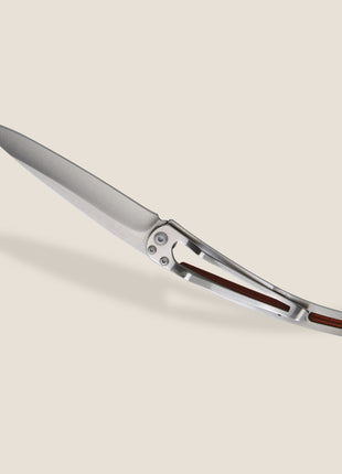 Briceag Peisaj, Ultra-Light 37g, Lama din Otel Inoxidabil Z40C13, Finisaj Titan Gri, Maner din Lemn Coral, 9.5 cm