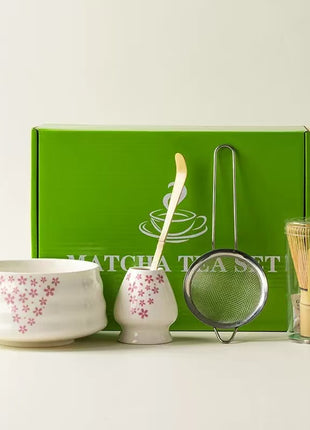 Set pentru Matcha, 5 Piese, Alb Sakura