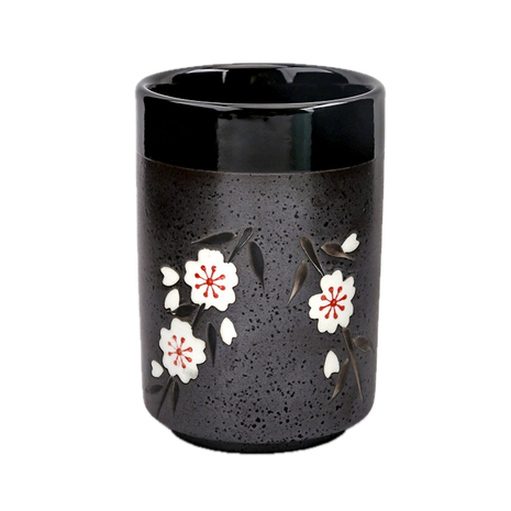 Cana Ceramica Japoneza, Sakura Negru, 300ml