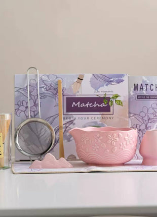 Set pentru Matcha, 7 Piese, Roz