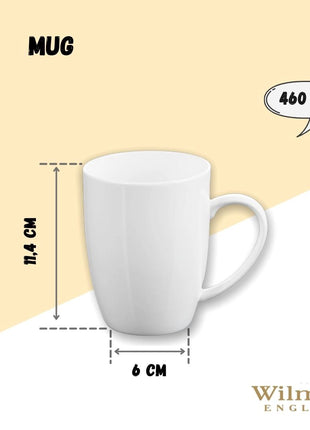 Set 2 Cani din Portelan Fin, 460 ml
