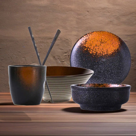 Set Japonez pentru Ramen cu Accente Maro