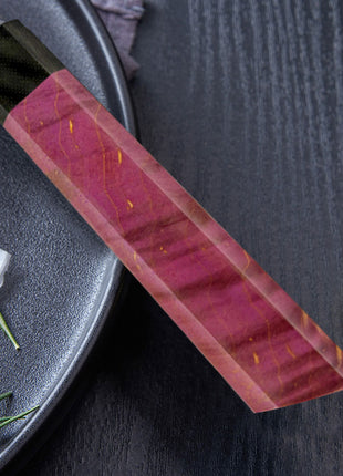 Cuțit Kiritsuke 21 cm din Otel Damasc cu Maner Ruby Flame