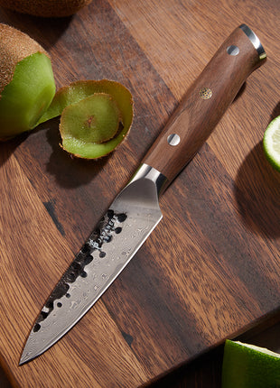 Set de 8 Cutite Premium Damascus cu Manere din Lemn de Nuc