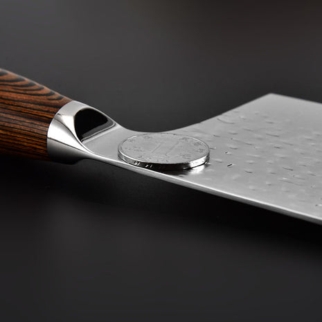 Satar 18.5 cm din Otel Damasc cu Maner din Lemn Pakka