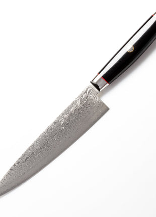 Cutit Japonez de Bucatar YPSILON 20 cm, Damascus 193 Straturi, SG2, Maner Black Micarta