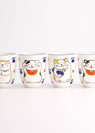 Set Cesti Kawaii Lucky Cat, 4 Piese, 170ml