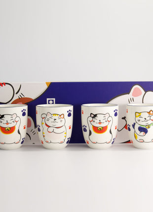 Set Cesti Kawaii Lucky Cat, 4 Piese, 170ml
