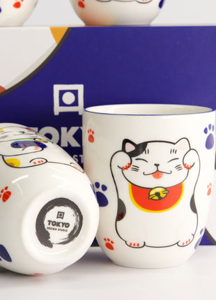 Set Cesti Kawaii Lucky Cat, 4 Piese, 170ml