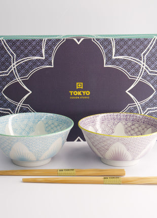 Set Boluri Japoneze Lily Flower cu Betisoare, 550ml