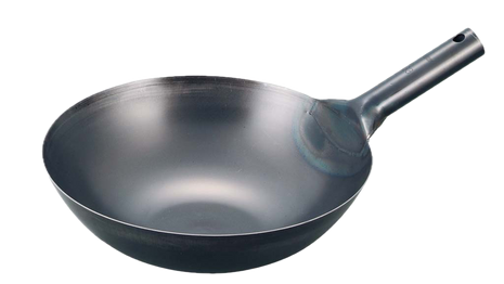 Wok Japonez din Otel Blue Temper cu maner, 33cm