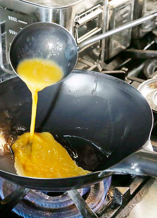 Wok Japonez din Otel Blue Temper cu maner, 33cm