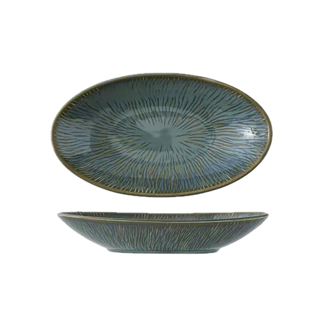 Platou Oval Texturat Verde, 26.5 cm