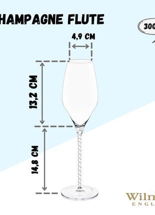 Set 2 Pahare pentru Sampanie Champagne Flute, 300 ml