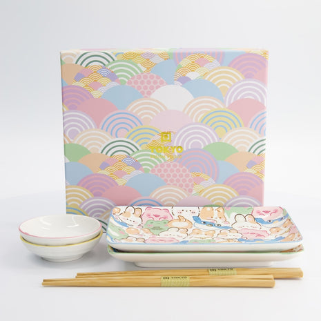 Set Sushi Kawaii Animals, 6 Piese, Portelan, Multicolor