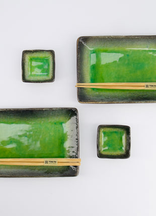 Set Sushi Yamasaku Hiwa Green, 6 Piese, Stoneware, Verde