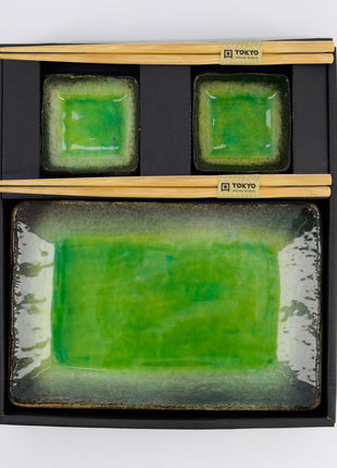 Set Sushi Yamasaku Hiwa Green, 6 Piese, Stoneware, Verde