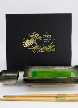 Set Sushi Yamasaku Hiwa Green, 6 Piese, Stoneware, Verde