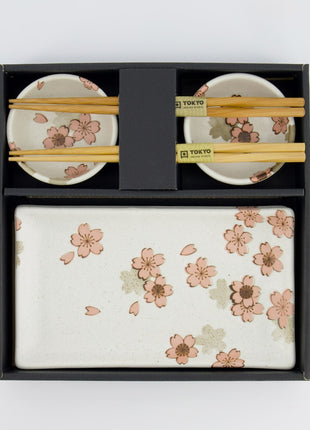 Set Sushi Sakura, 6 Piese, Portelan, Alb