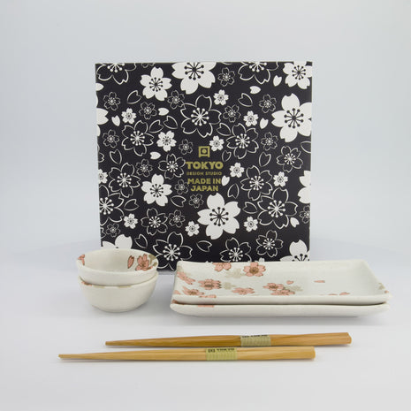 Set Sushi Sakura, 6 Piese, Portelan, Alb