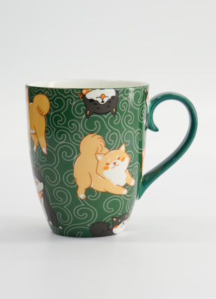 Cana Kawaii Shiba Verde, Cutie Cadou, 340ml