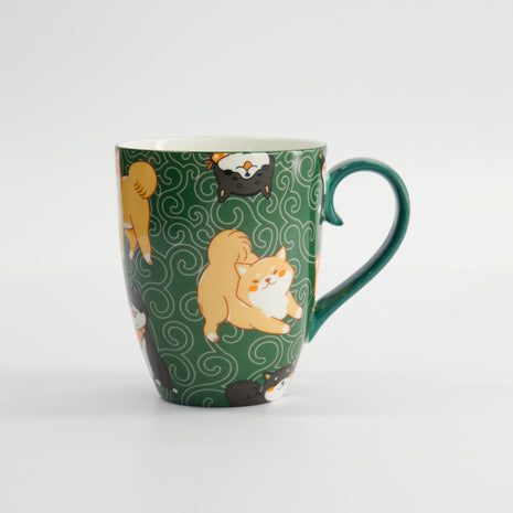 Cana Kawaii Shiba Verde, Cutie Cadou, 340ml