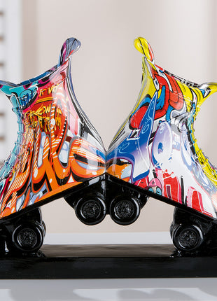 Sculptura Decorativa Roller Skates Street Art, Rasina Sintetica, Multicolor