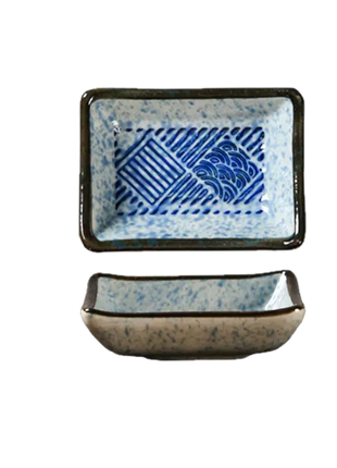 Sosiera Rectangulara Model Valuri si Linii, 9 cm