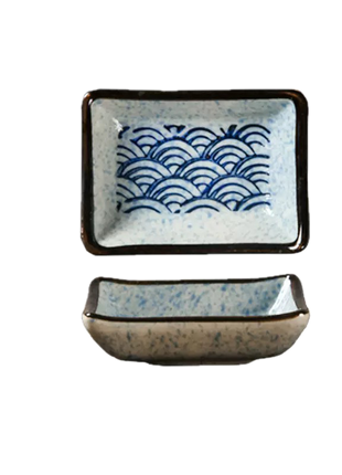 Sosiera Rectangulara Model Valuri Seigaiha, 9 cm