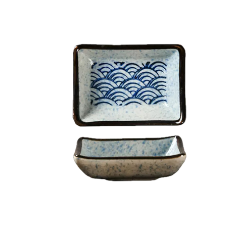 Sosiera Rectangulara Model Valuri Seigaiha, 9 cm