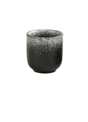 Cana Ceramica Japoneza, Negru cu Alb Prafuit, 180 ml
