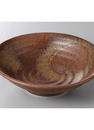 Bol Ceramic Japonez Bizen, Glazura Maro Rustica, 20.7 cm