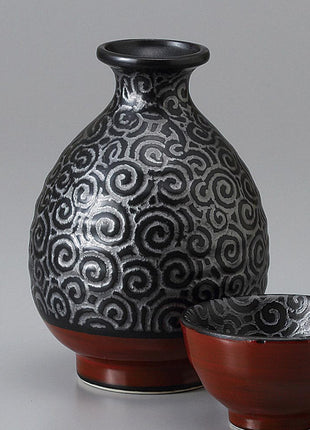 Set Japonez pentru Sake, Model Spirala Neagra