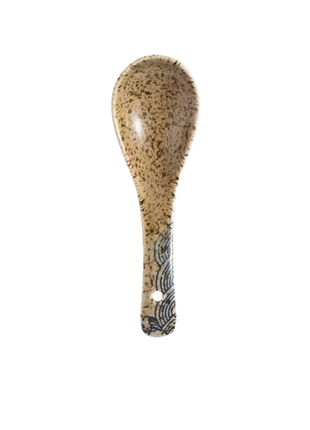 Lingura Ceramica Model Valuri Albastre, 13.5 cm